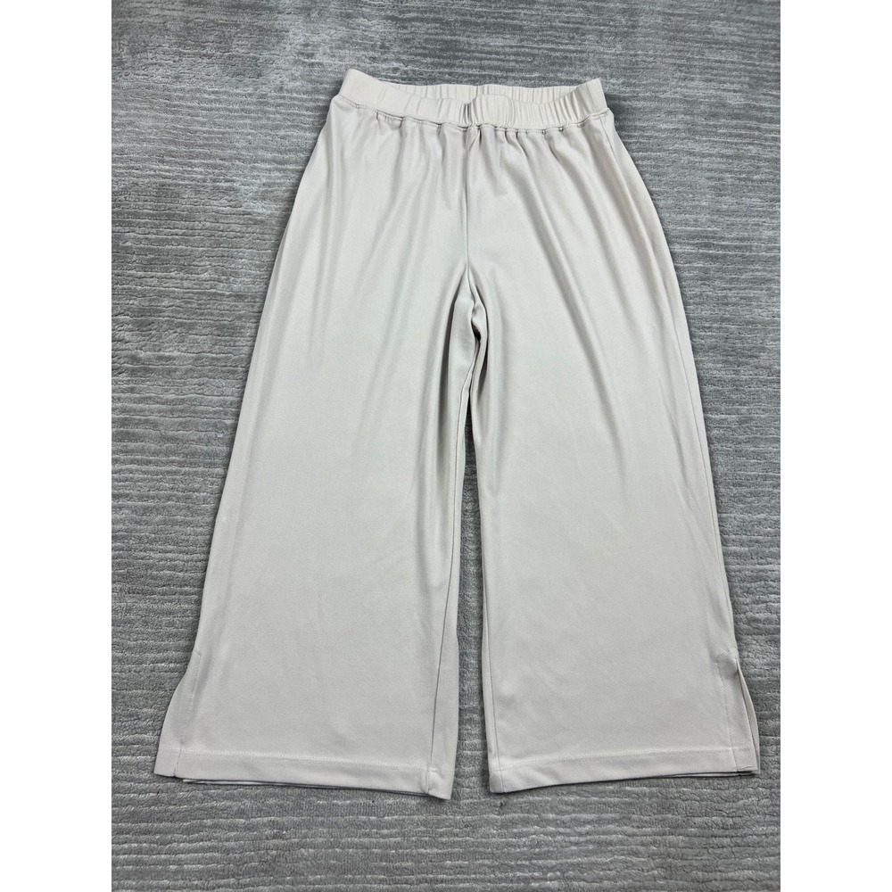 Simonton Says Wide Leg Pants Women S Beige George Simonton Culotte Elastic Waist
